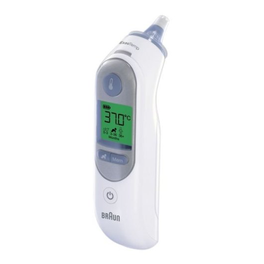 Braun ThermoScan 7 Thermometer, weiß, vorgewärmt, Weitwinkelsonde, Nachtlicht