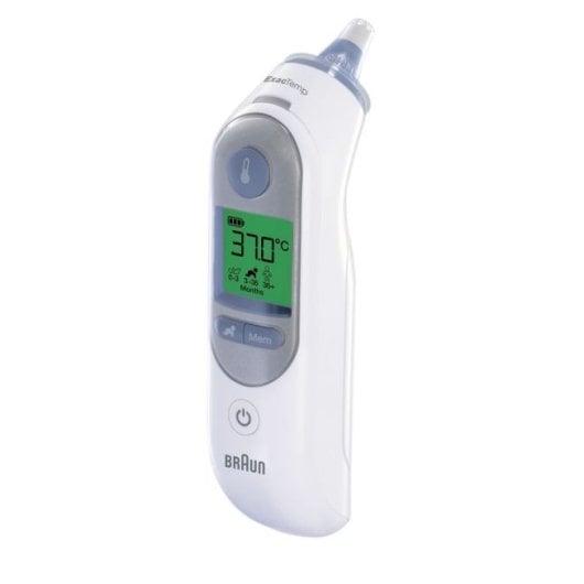Braun ThermoScan 7 Thermometer, weiß, vorgewärmt, Weitwinkelsonde, Nachtlicht