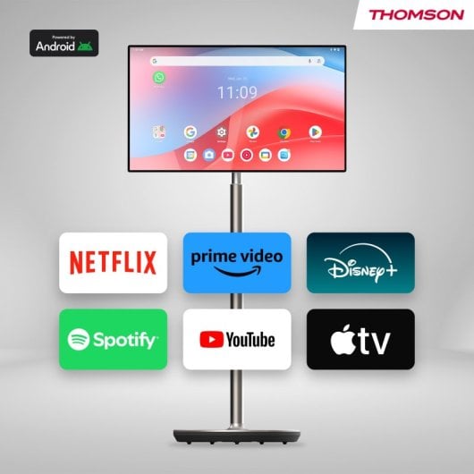 Thomson G63 Series 32UE5M45 LED Go Plus 32" 4K UHD Android, 8GB RAM, 64GB, Batería, Base Móvil