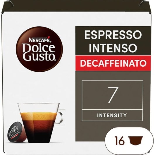 Cápsula de Café Nestlé Espresso Intenso Descafeinado Dolce Gusto 16 piezas intensidad 7 crema aroma afrutado