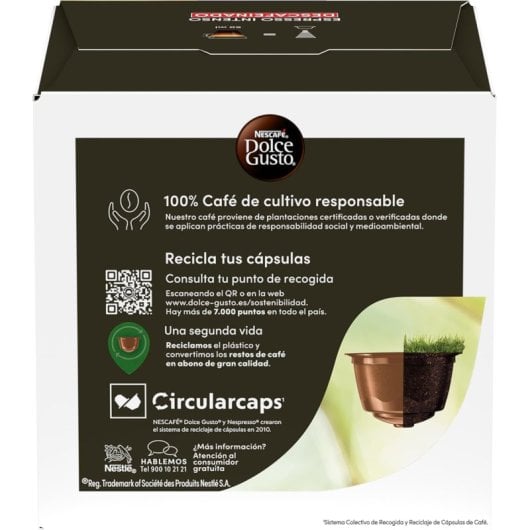 Cápsula de Café Nestlé Espresso Intenso Descafeinado Dolce Gusto 16 piezas intensidad 7 crema aroma afrutado