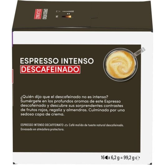 Cápsula de Café Nestlé Espresso Intenso Descafeinado Dolce Gusto 16 piezas intensidad 7 crema aroma afrutado