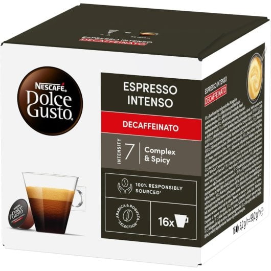 Cápsula de Café Nestlé Espresso Intenso Descafeinado Dolce Gusto 16 piezas intensidad 7 crema aroma afrutado