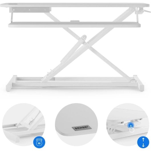 Convertidor de escritorio Sense7 neumático acero 2 niveles 81,3x40cm carga 13kg