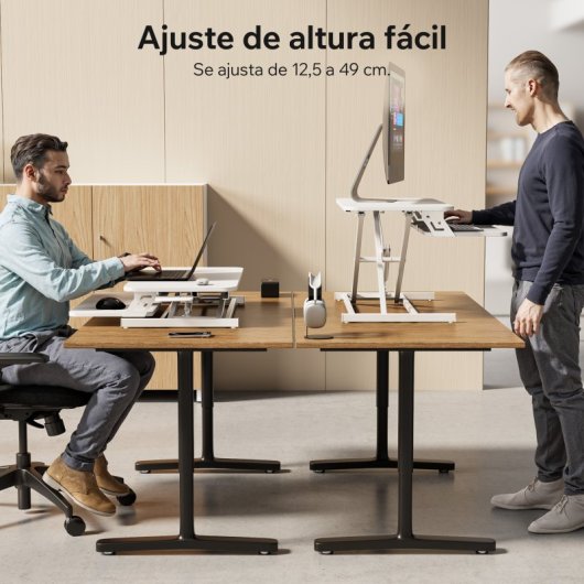 Convertidor de escritorio Sense7 neumático acero 2 niveles 81,3x40cm carga 13kg