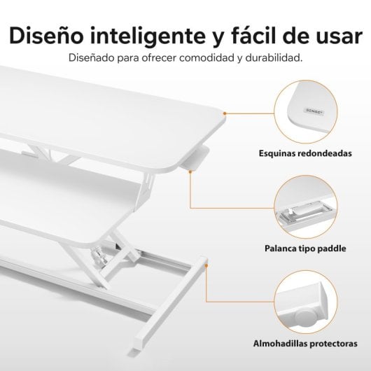 Convertidor de escritorio Sense7 neumático acero 2 niveles 81,3x40cm carga 13kg