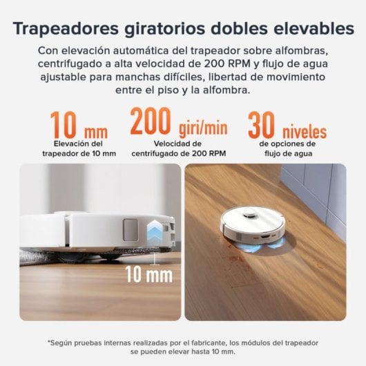Roborock Qrevo Curv S5X Robot Aspirador Doble Sistema Antienredos AdaptiLift 18500 Pa