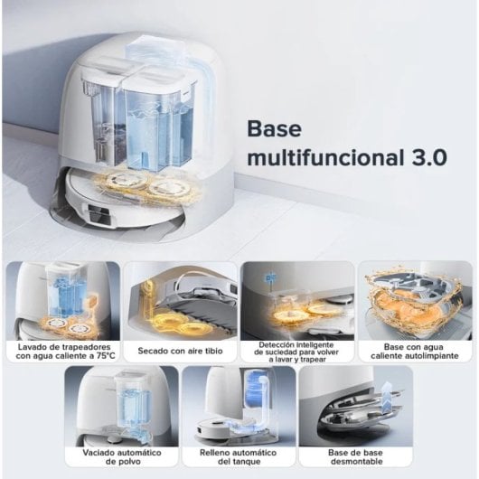 Aspirador Robô com Mopa Roborock Qrevo Curv S5X Com Esvaziamento Automatico Navegação Laser 18.500 Pa Controlo por Voz IA Camara