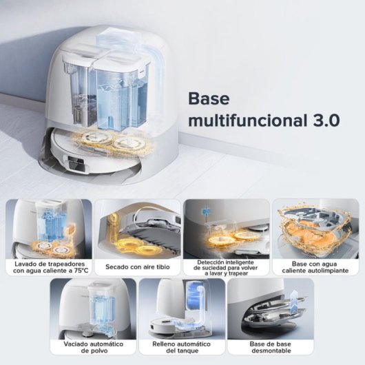 Roborock Qrevo Curv S5X Robot Aspirador Doble Sistema Antienredos AdaptiLift 18500 Pa