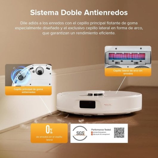 Robot Aspirador Roborock QV 35S succión 10 000 Pa, mopa giratoria elevada, base multifunción