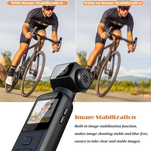 Cámara Corporal Klack 4K Mini, Estabilización EIS, Lente 270°, Micrófono Externo, WiFi