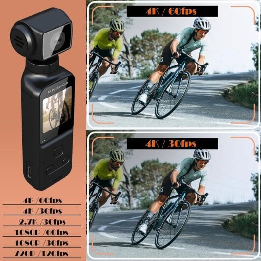 Cámara Corporal Klack 4K Mini, Estabilización EIS, Lente 270°, Micrófono Externo, WiFi