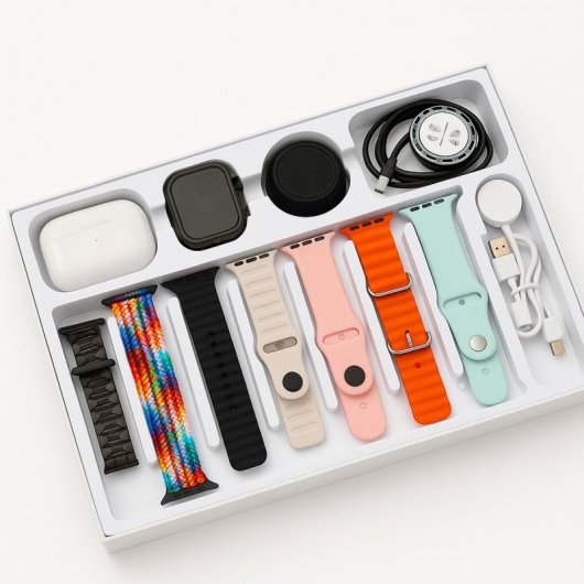 Smartwatch Klack H92 Ultra3 Bluetooth + 7 correas + auriculares + mini altavoz + extras