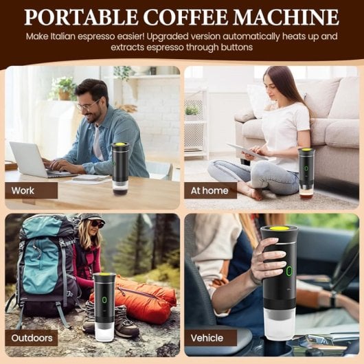 Máquina de Café Portátil Klack 3 em 1 80ml 15 bar USB-C Bateria Lítio Design Compacto