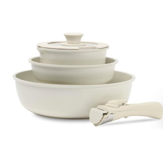 Set Ollas y Sartenes Klack Granito Antiadherente Mango Desmontable Apilable