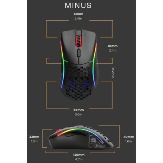Souris Glorious Gaming sans fil 19000 DPI ergonomique noire