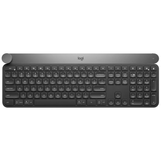 Clavier sans fil Logitech Craft avec éclairage, QWERTY, Noir, Gris