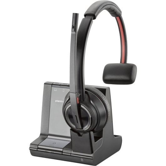 Auriculares POLY inalámbricos DECT y Bluetooth con cancelación de ruido y micrófono negro