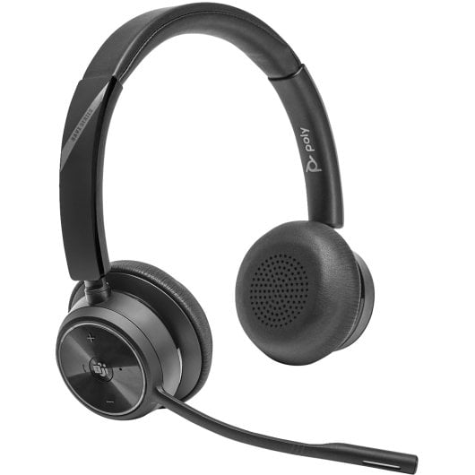 Auriculares POLY Inalámbricos Bluetooth avec Certificat Microsoft Teams, Circumauraux, Noir