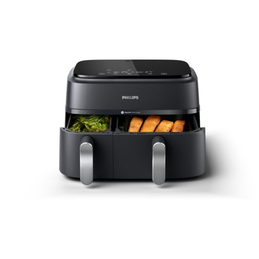 Freidora de aire Philips NA351/00 9L 2750W doble cesta LED 8 programas temporizador