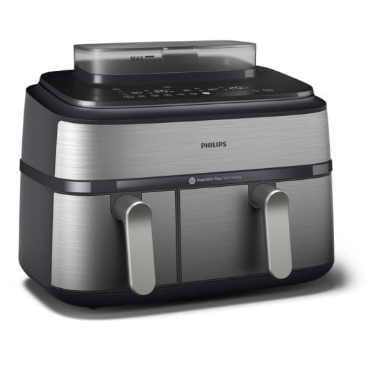 Heißluftfritteuse Philips NA555/00 9L Doppelkörbe Rapid Air 2750W LED Touchscreen