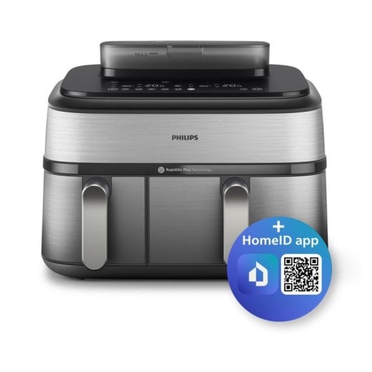 Heißluftfritteuse Philips NA555/00 9L Doppelkörbe Rapid Air 2750W LED Touchscreen