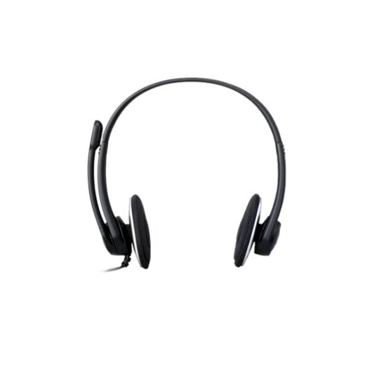 Auriculares Logitech com fio USB H330 preto com microfone com supressão de ruído