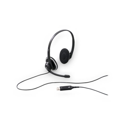 Auriculares Logitech com fio USB H330 preto com microfone com supressão de ruído