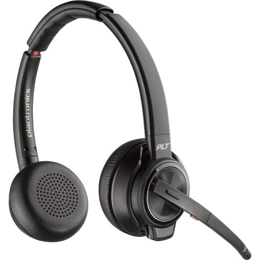Auriculares Poly inalámbricos DECT con cancelación de ruido, micrófono y 180m de alcance, negro
