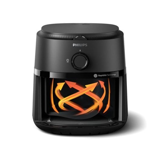 Freidora de aire Philips NA110/00 3.2L 1300W RapidAir control giratorio negra