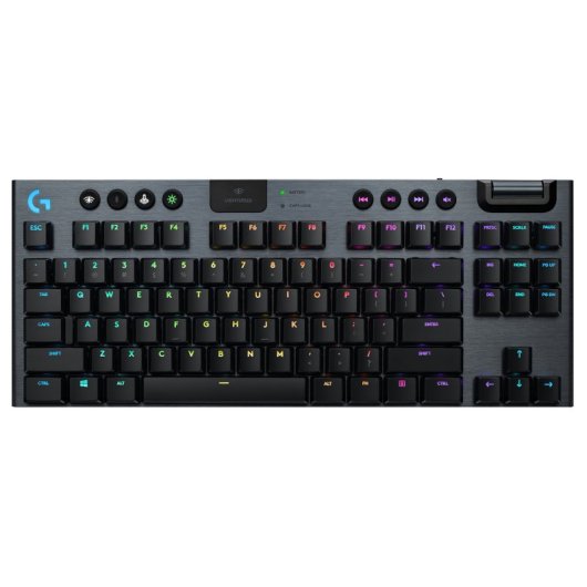 Teclado mecánico Logitech G 920-009534 Layout QWERTY inalámbrico RGB Tenkeyless carbono