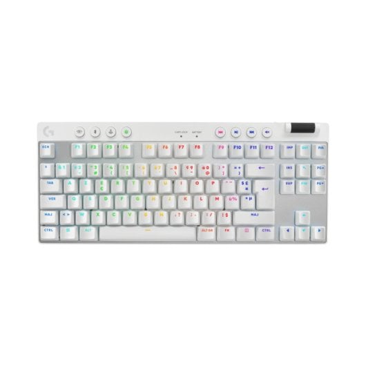Teclado mecânico Logitech G PRO X TKL Layout AZERTY Branco Wireless RGB