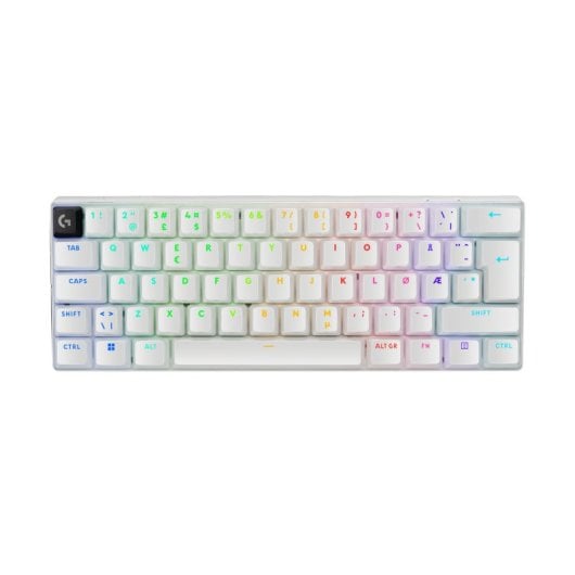 Teclado mecánico Logitech G PRO X 60 QWERTY retroiluminado LED RGB inalámbrico/blanco