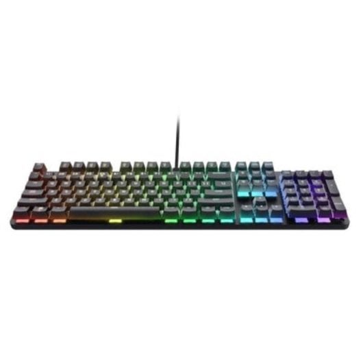 Teclado Trust GXT 871 Zora mecânico layout USA RGB alumínio full-size