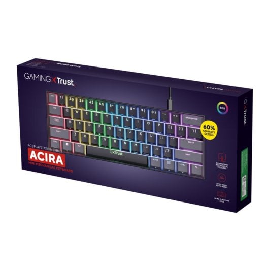 Teclado mecánico Trust GXT 867 Acira Layout ES retroiluminado RGB 60%