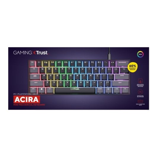 Teclado mecánico Trust GXT 867 Acira Layout ES retroiluminado RGB 60%