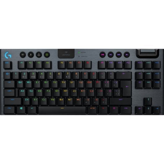 Teclado mecánico Logitech G 920-010588 Tenkeyless Layout ES inalámbrico RGB carbono