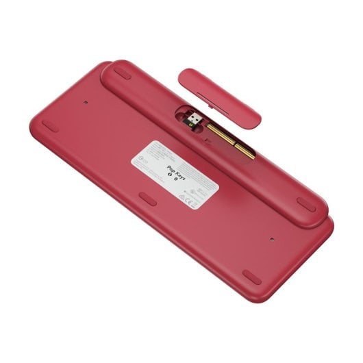 Teclado mecánico Logitech POP Keys Mini QWERTY RF Wireless Bluetooth Borgoña Rosa sin retroiluminación