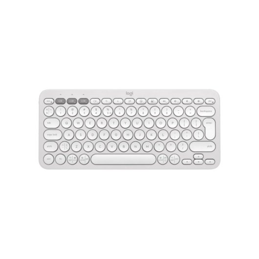 Teclado de tijera Logitech Pebble Keys 2 K380s QWERTY ES inalámbrico compacto blanco