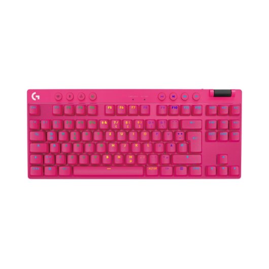 Teclado mecánico Logitech G PRO X TKL Layout QWERTZ inalámbrico retroiluminado RGB magenta