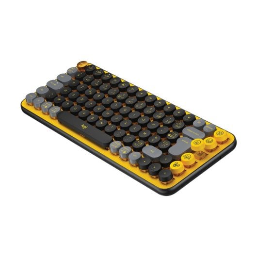 Teclado mecánico Logitech POP Keys Mini Layout AZERTY inalámbrico RF Bluetooth negro gris amarillo