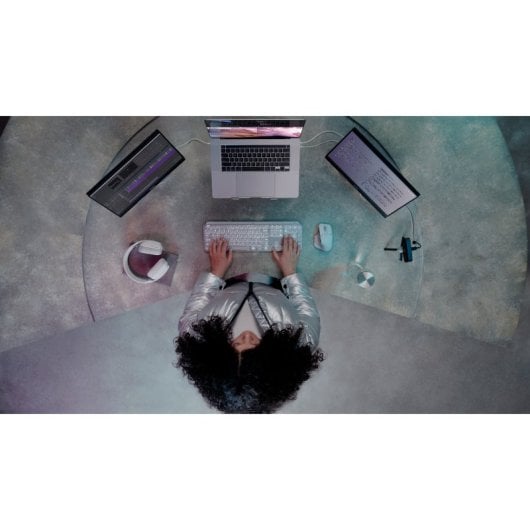 Teclado scissor switch Logitech MX Keys S Layout QWERTY retroiluminado aluminio blanco