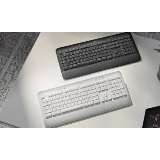 Teclado de membrana Logitech Signature K650 Layout QWERTZ inalámbrico Bluetooth grafito reposamuñecas