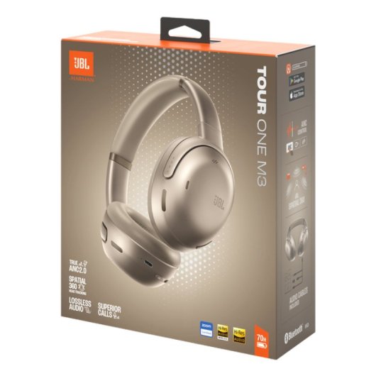 Casque JBL Tour One M3 sans fil Bluetooth avec réduction de bruit, crème
