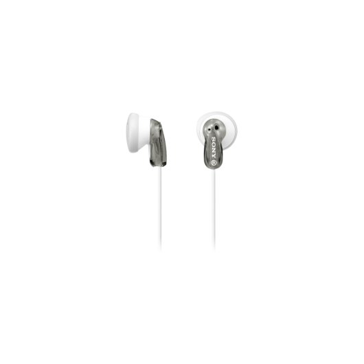 Auriculares Sony con cable, graves potentes, intraurales, gris y blanco, sin micrófono
