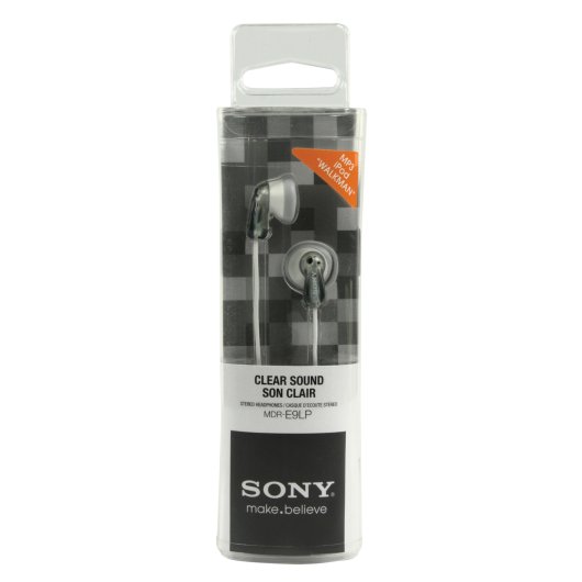 Auriculares Sony con cable, graves potentes, intraurales, gris y blanco, sin micrófono