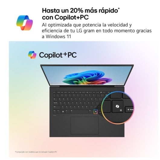 Portátil LG Gram 15Z80T-G.AS58B 15" AMD Ryzen AI 5 340 16GB 1TB SSD Radeon 840M Windows 11 Home