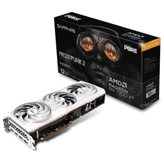 Carte graphique Sapphire PURE AMD Radeon RX 7700 XT 12 Go GDDR6 Frostpunk 2 Edition RGB