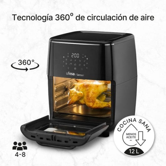 Freidora de aire Ufesa 72805550 Magister 12L 1850W control digital 12 programas accesorios