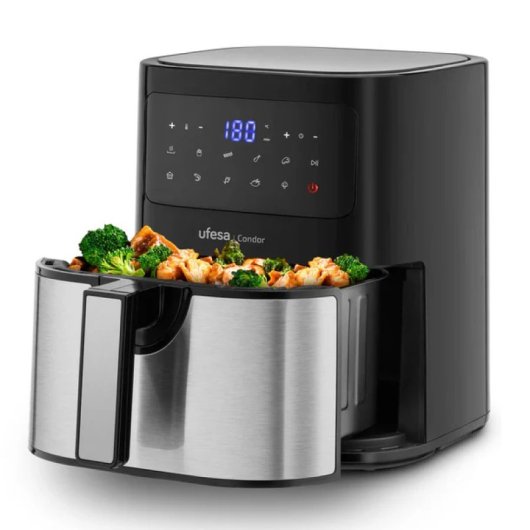 Freidora de aire Ufesa Condor Inox 4.5L 1600W con 10 programas y control digital